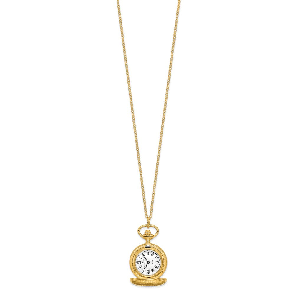 Alternate view of the Charles Hubert Gold-finish Scroll Design Pendant Watch by The Black Bow Jewelry Co.