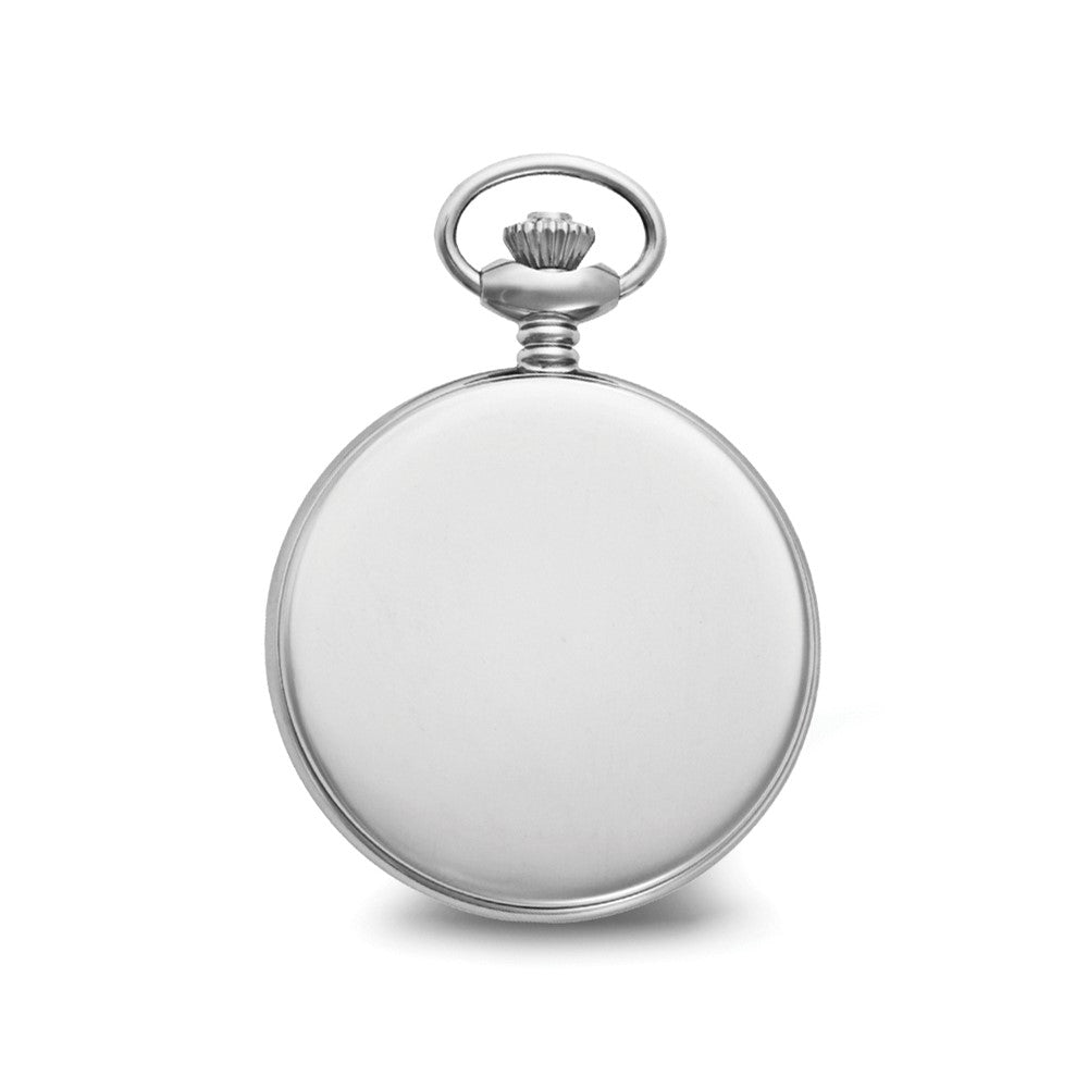 Alternate view of the Charles Hubert Chrome-finish Stripe Design Pocket Watch by The Black Bow Jewelry Co.