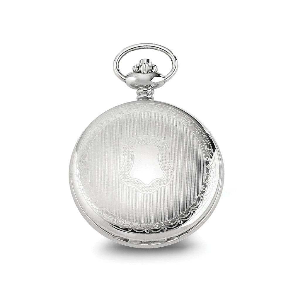 Alternate view of the Charles Hubert Chrome-finish Shield Design 47mm Pocket Watch by The Black Bow Jewelry Co.