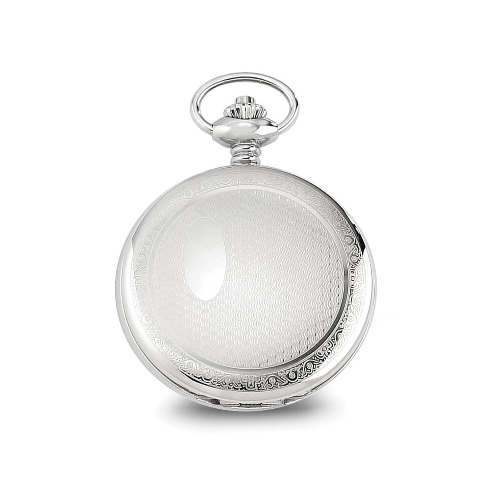 Alternate view of the Charles Hubert Chrome-finish Oval Textured Design Pocket Watch 47mm by The Black Bow Jewelry Co.