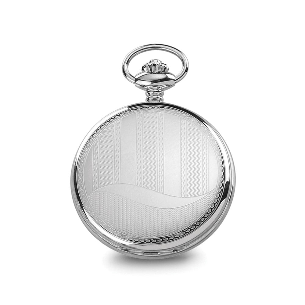 Alternate view of the Charles Hubert Stainless Steel Wave Design Pocket Watch by The Black Bow Jewelry Co.