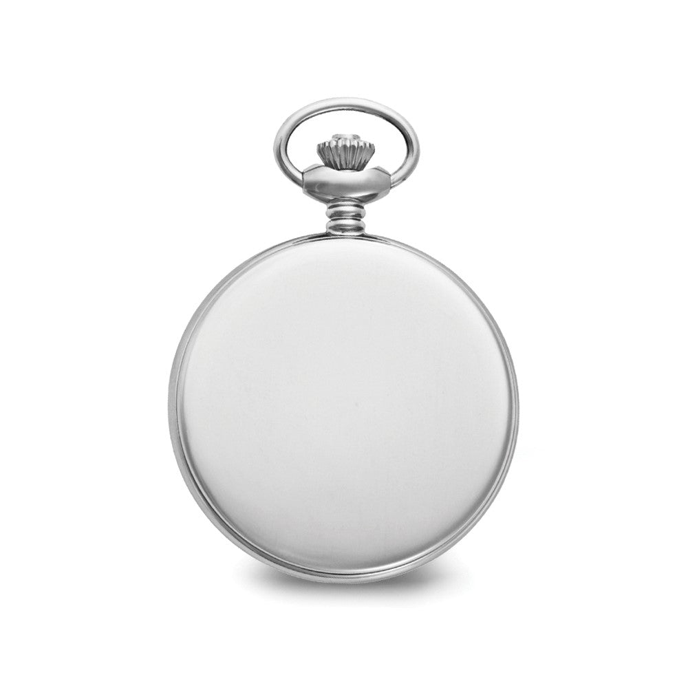 Alternate view of the Charles Hubert Stainless Steel Wave Design Pocket Watch by The Black Bow Jewelry Co.