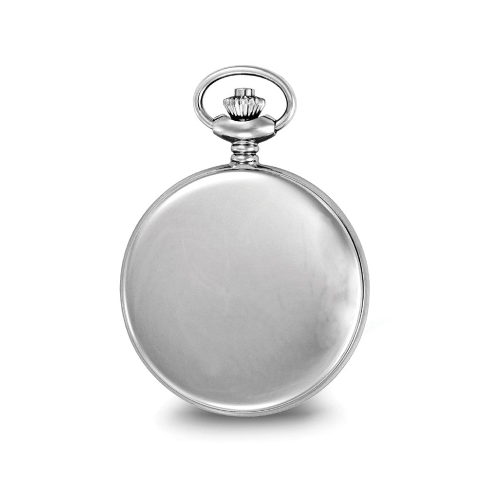 Alternate view of the Charles Hubert Stainless Steel Oval Design Pocket Watch by The Black Bow Jewelry Co.