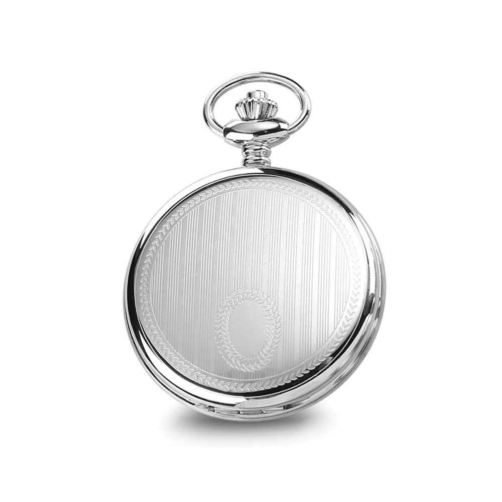 Alternate view of the Charles Hubert Stainless Steel Stripe Design Pocket Watch by The Black Bow Jewelry Co.