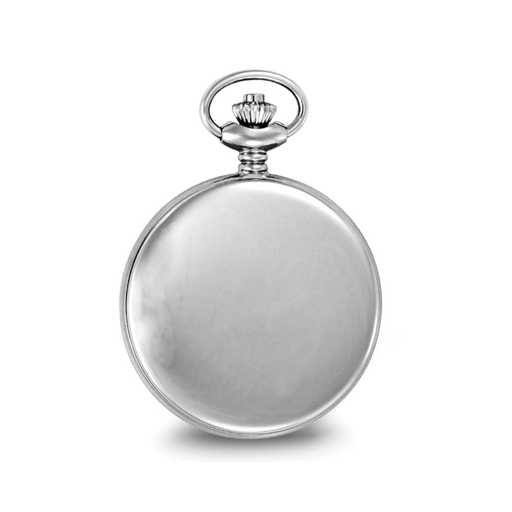 Alternate view of the Charles Hubert Stainless Steel Stripe Design Pocket Watch by The Black Bow Jewelry Co.