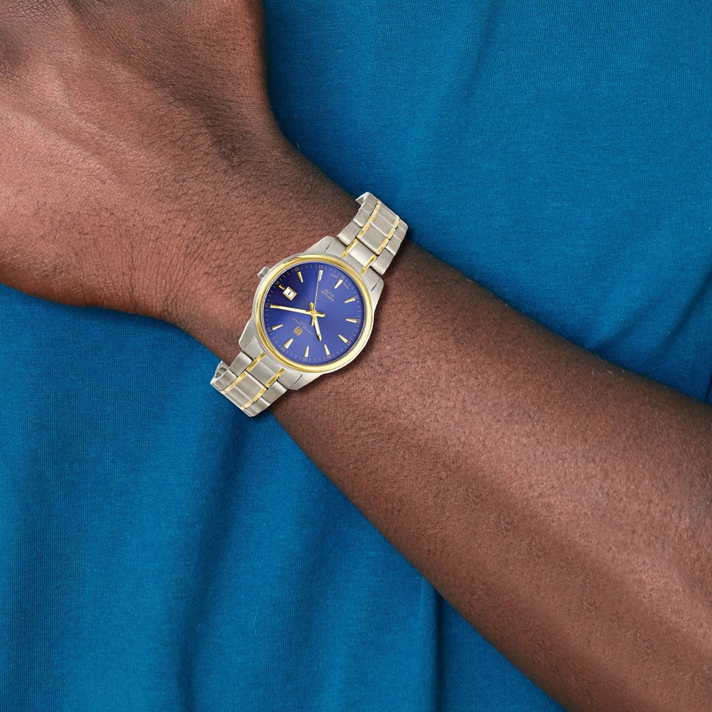 Alternate view of the Charles Hubert Mens Two-Tone Titanium 40mm Blue Dial Watch by The Black Bow Jewelry Co.