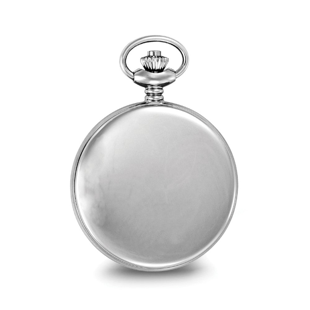 Alternate view of the Charles Hubert Stainless Case w/Floral Shield Skeleton Pocket Watch by The Black Bow Jewelry Co.