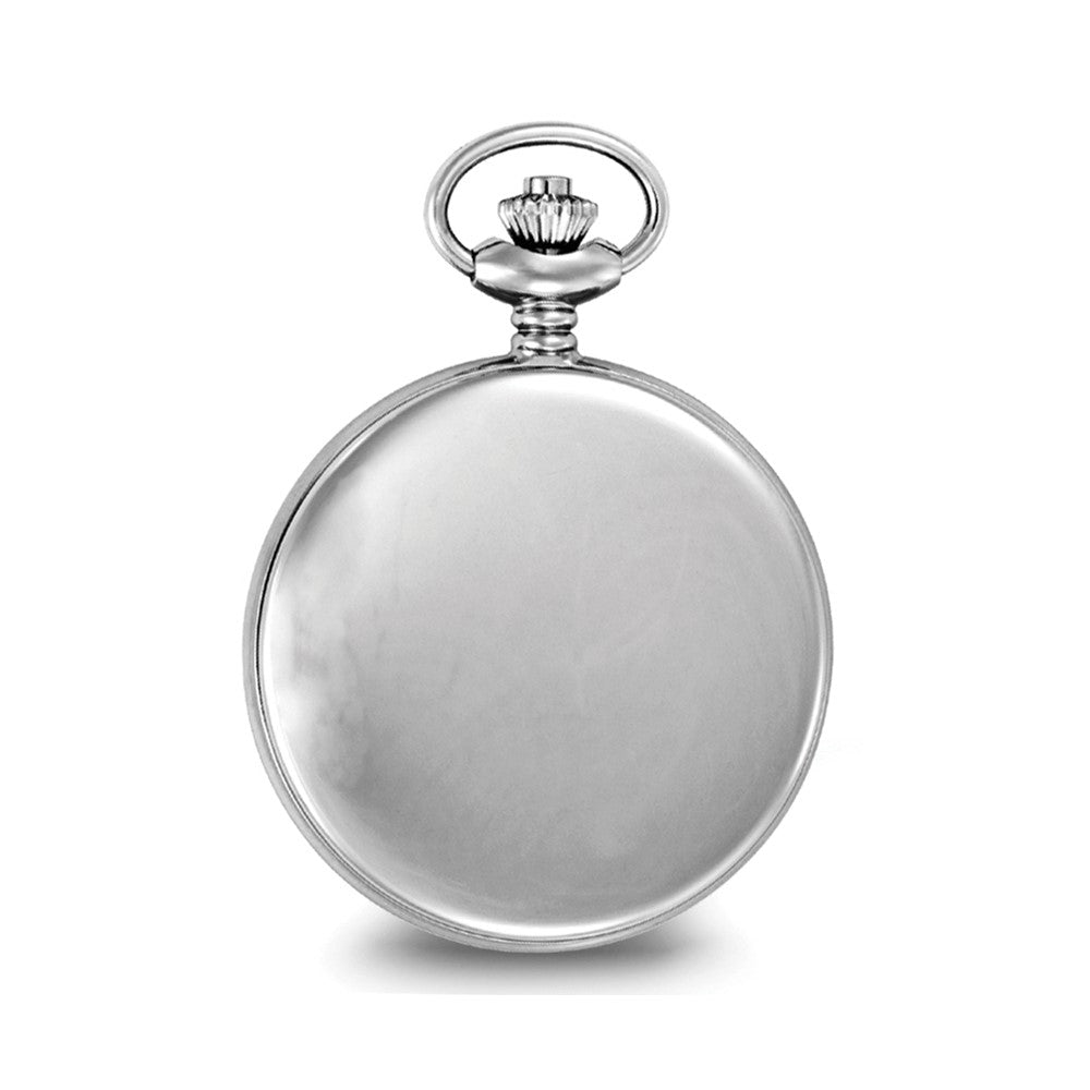 Alternate view of the Charles Hubert Stainless w/Oval Engraving Area Skeleton Pocket Watch by The Black Bow Jewelry Co.