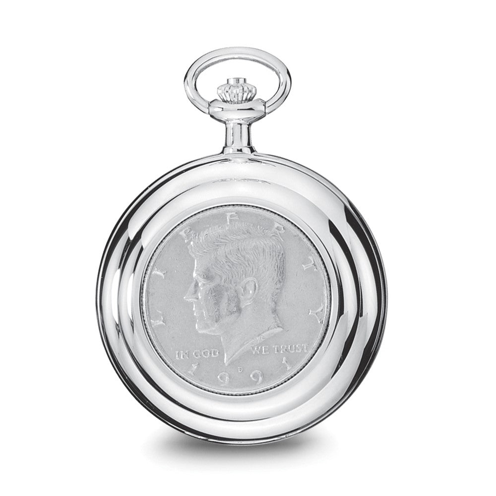 Alternate view of the Charles Hubert Liberty Half Dollar Coin w Polished Back Pocket Watch by The Black Bow Jewelry Co.