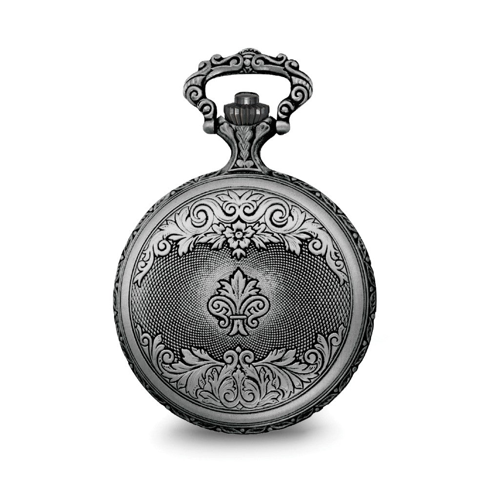 Alternate view of the Charles Hubert Antique Chrome Finish Horse Pocket Watch by The Black Bow Jewelry Co.