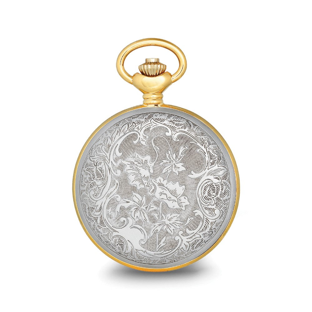 Alternate view of the Charles Hubert 2-tone Pegasus Hunter Case Skeleton Dial Pocket Watch by The Black Bow Jewelry Co.