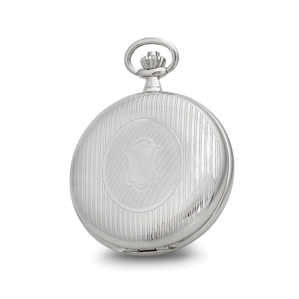 Alternate view of the Charles Hubert Double Cover Striped w/Shield Pocket Watch by The Black Bow Jewelry Co.