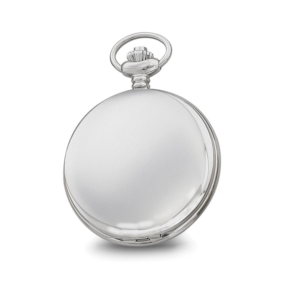 Alternate view of the Charles Hubert Chrome Finish Grey Dial Quartz Pocket Watch by The Black Bow Jewelry Co.