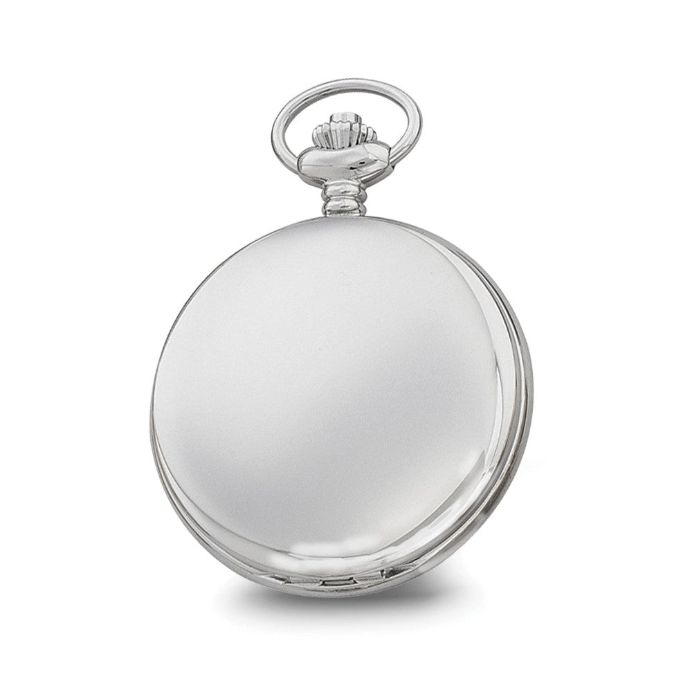 Alternate view of the Charles Hubert Chrome Finish Blue Dial Quartz Pocket Watch by The Black Bow Jewelry Co.