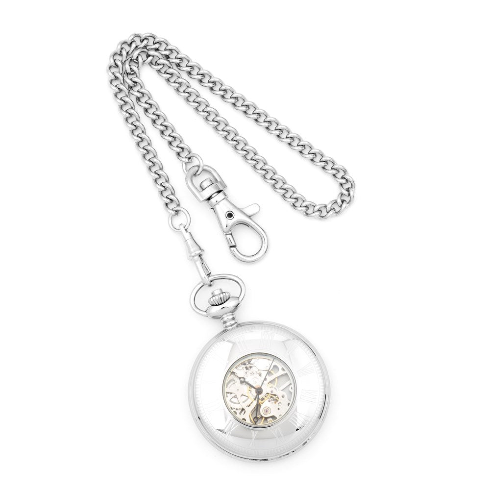 Alternate view of the Charles Hubert Polished Stainless Steel White Dial 48mm Pocket Watch by The Black Bow Jewelry Co.