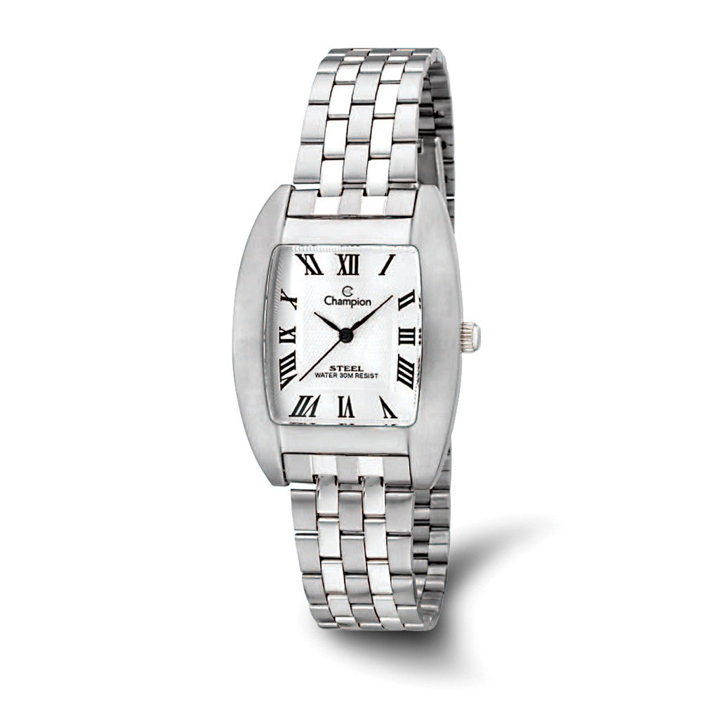 Champion Mens Social Stainless Steel Square Dial Watch, Item W9056 by The Black Bow Jewelry Co.