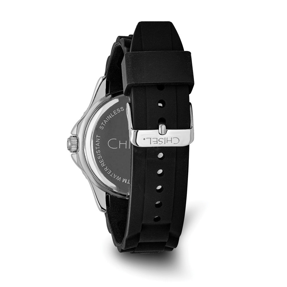 Alternate view of the Chisel Mens 44mm Black Silicone Strap Watch by The Black Bow Jewelry Co.