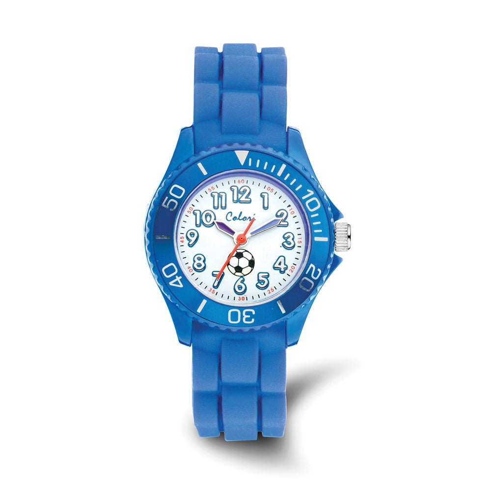 Colori Girls Blue Soccer Watch, Item W9165 by The Black Bow Jewelry Co.