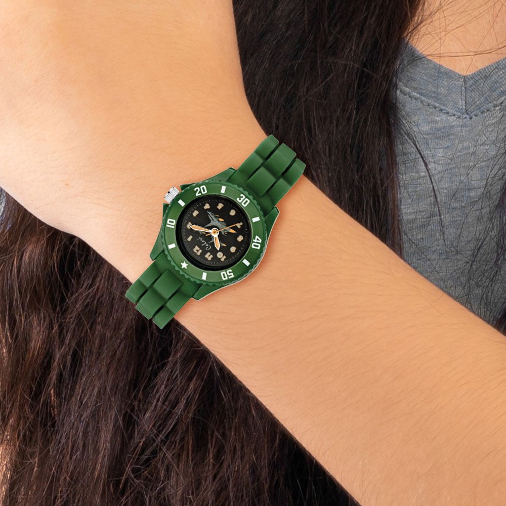 Alternate view of the Colori Girls Olive Green Jet Watch by The Black Bow Jewelry Co.