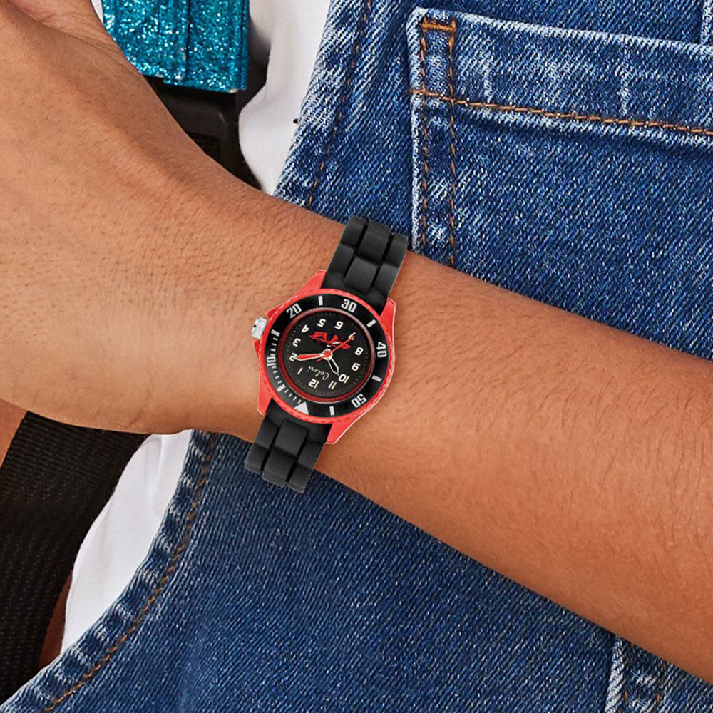 Alternate view of the Colori Girls Black/Red Car Watch by The Black Bow Jewelry Co.