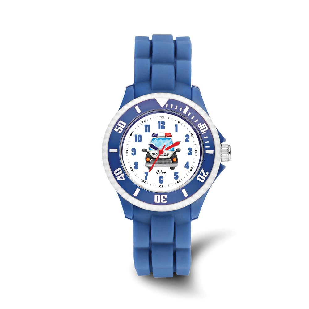 Colori Boys Blue Police Car Watch, Item W9182 by The Black Bow Jewelry Co.