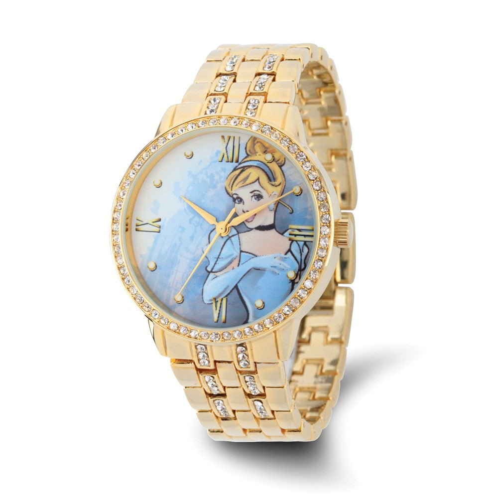 Disney Ladies Cinderella Gold-tone Bracelet Watch, Item W9298 by The Black Bow Jewelry Co.