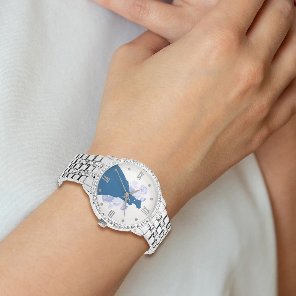 Alternate view of the Disney Ladies Silver-tone Cinderella Silhouette Watch by The Black Bow Jewelry Co.