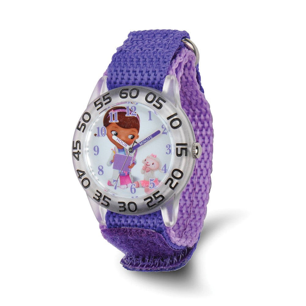 Disney Girls Doc McStuffins Acrylic Purple Nylon Time Teacher Watch, Item W9341 by The Black Bow Jewelry Co.