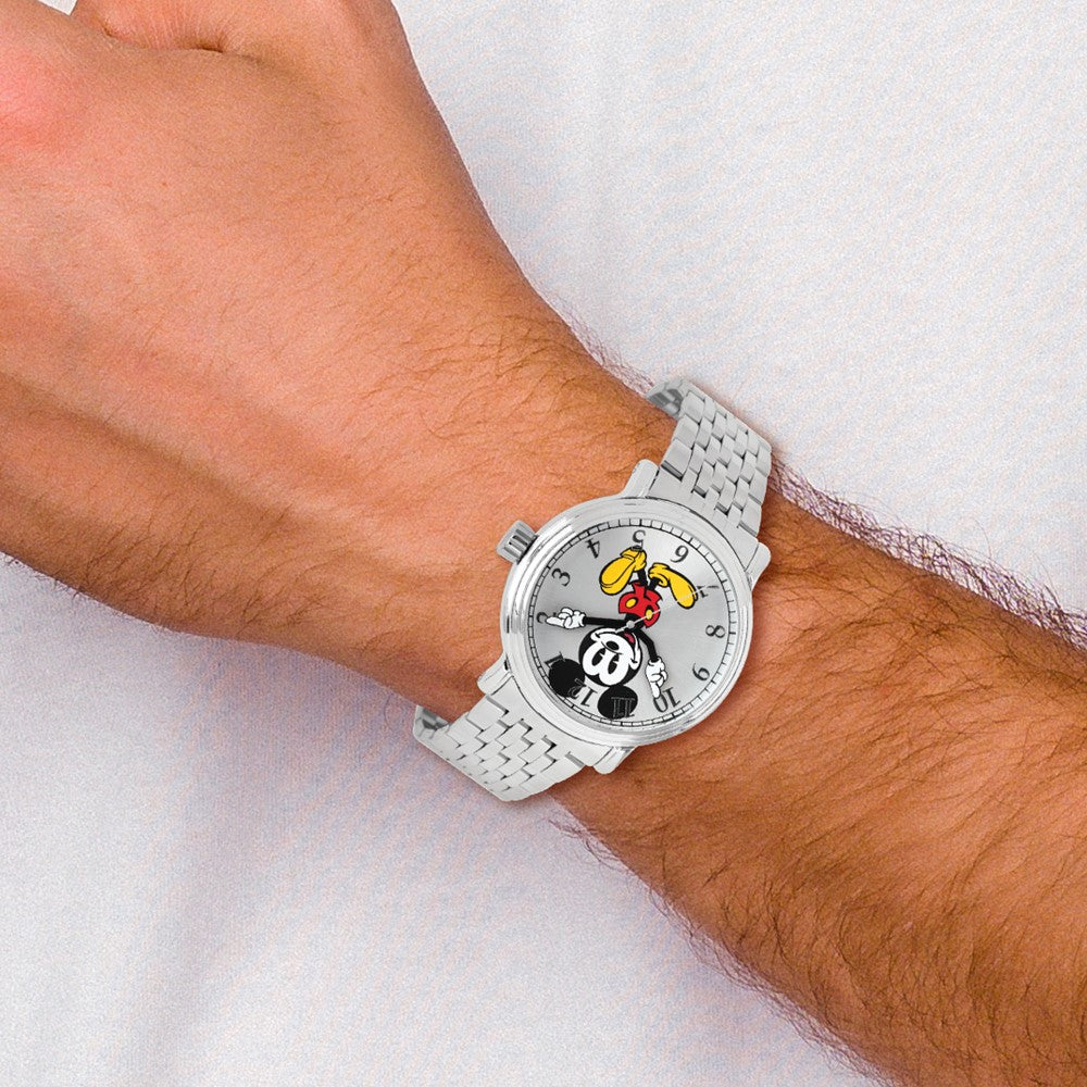 Disney Adult Size Silver Dial Mickey Mouse Watch Black Bow Jewelry Company