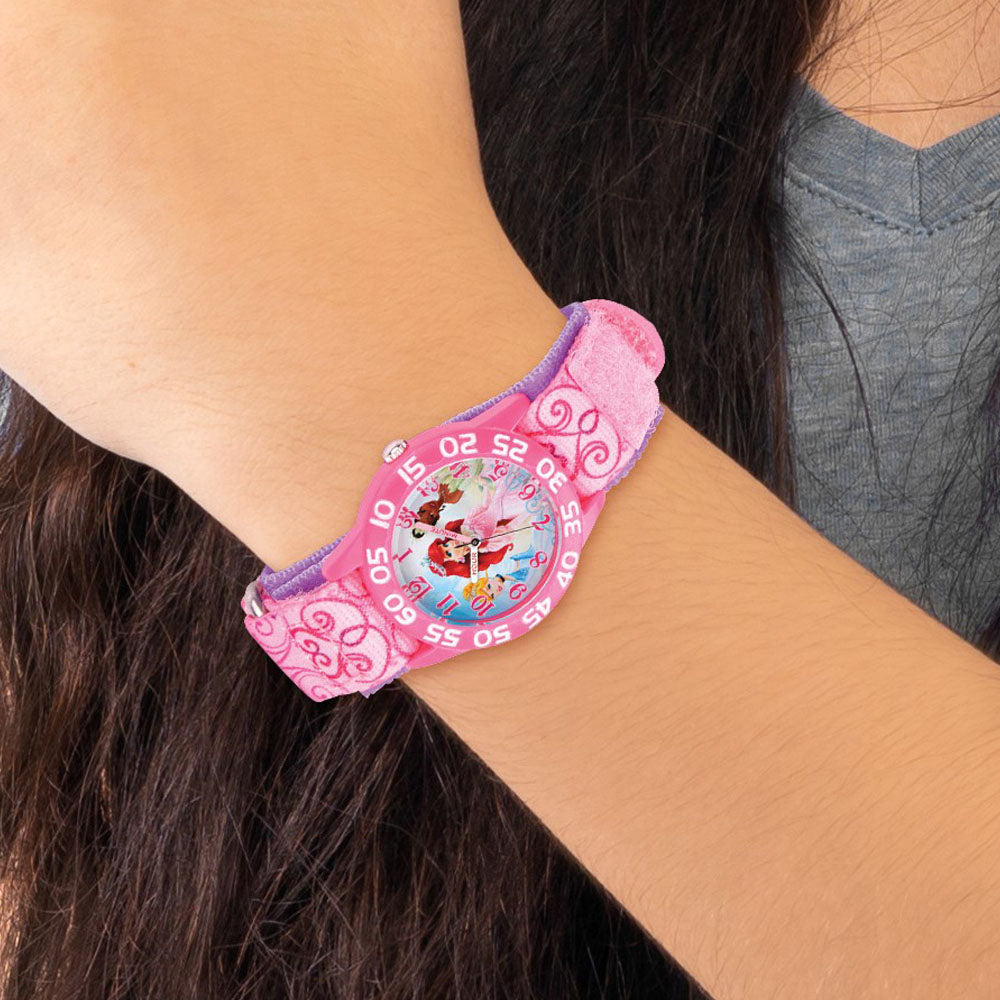 Alternate view of the Disney Girls Princess Acrylic Pink Strap Time Teacher Watch by The Black Bow Jewelry Co.