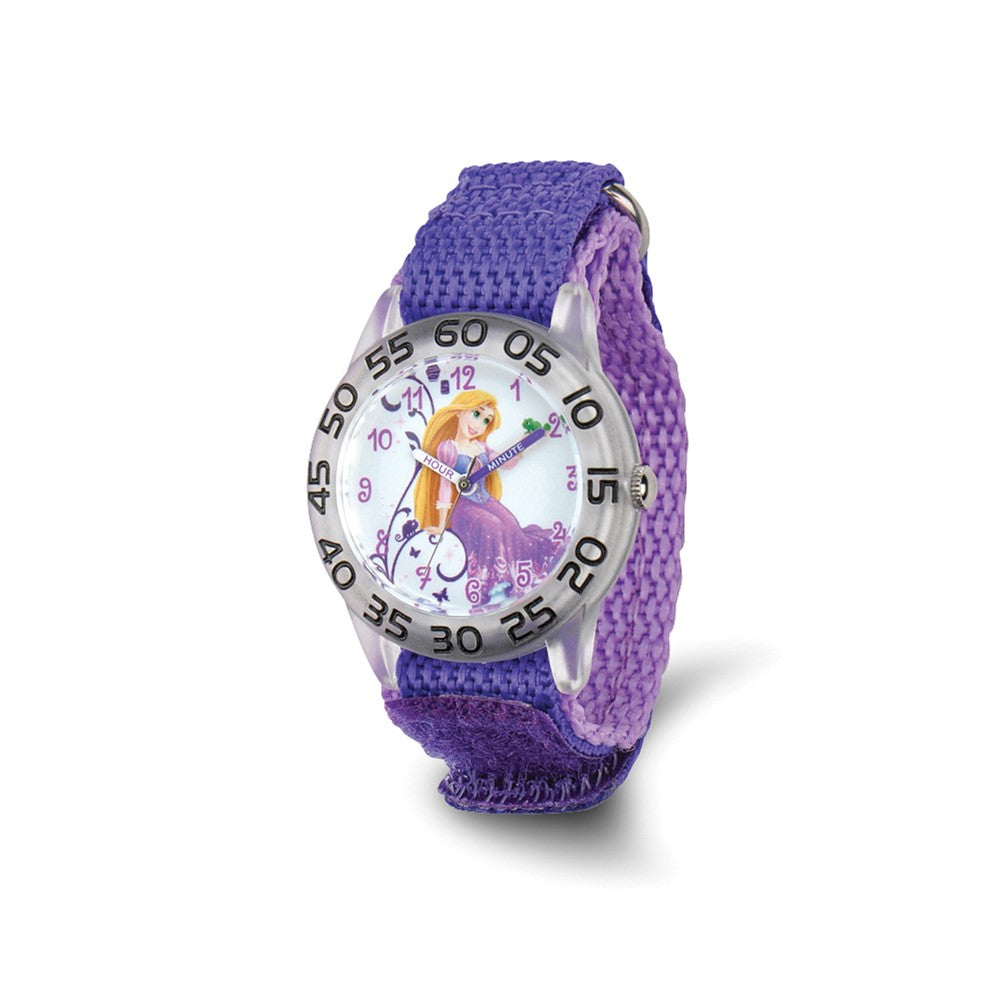 Disney Girls Rapunzel Purple Strap Acrylic Time Teacher Watch, Item W9409 by The Black Bow Jewelry Co.