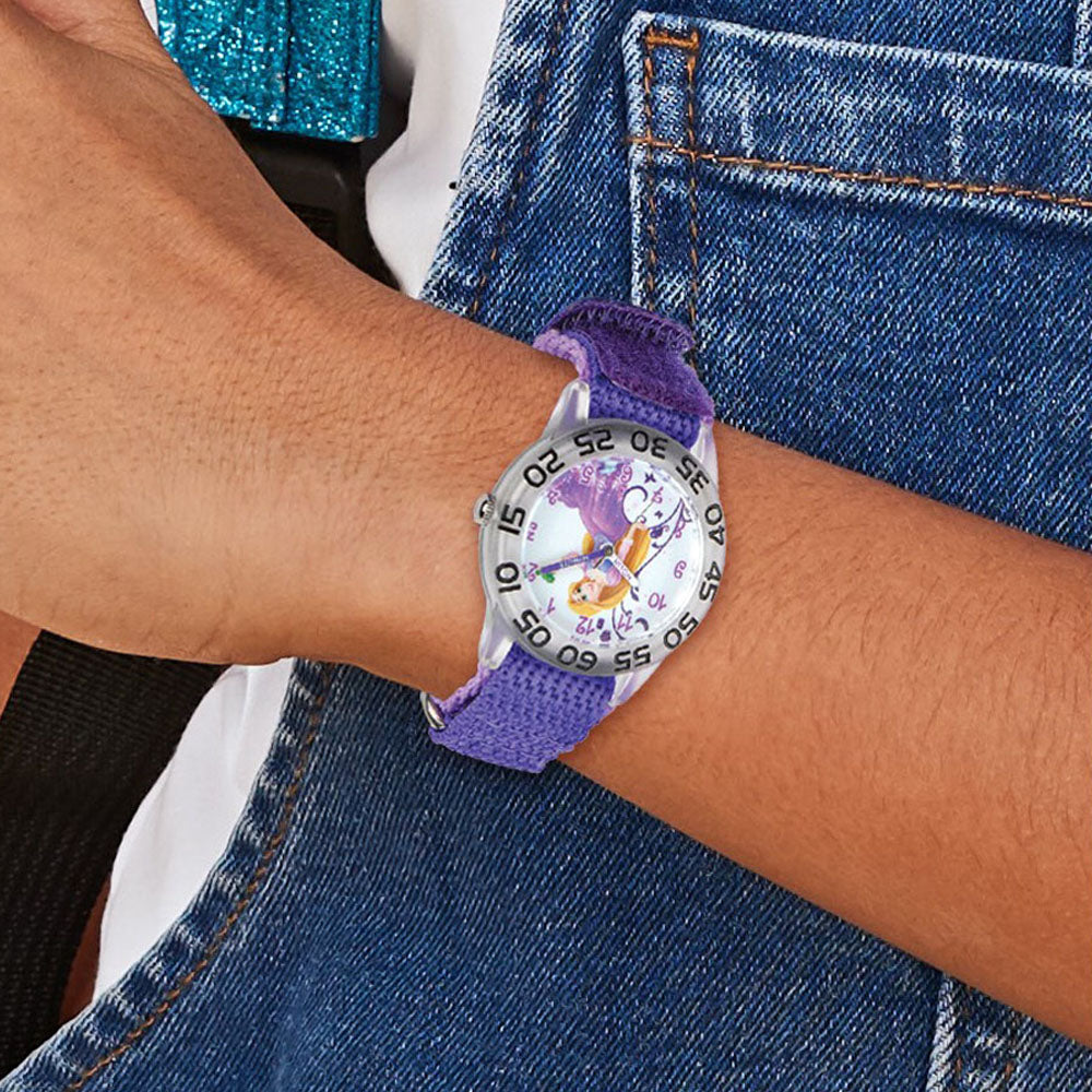 Alternate view of the Disney Girls Rapunzel Purple Strap Acrylic Time Teacher Watch by The Black Bow Jewelry Co.