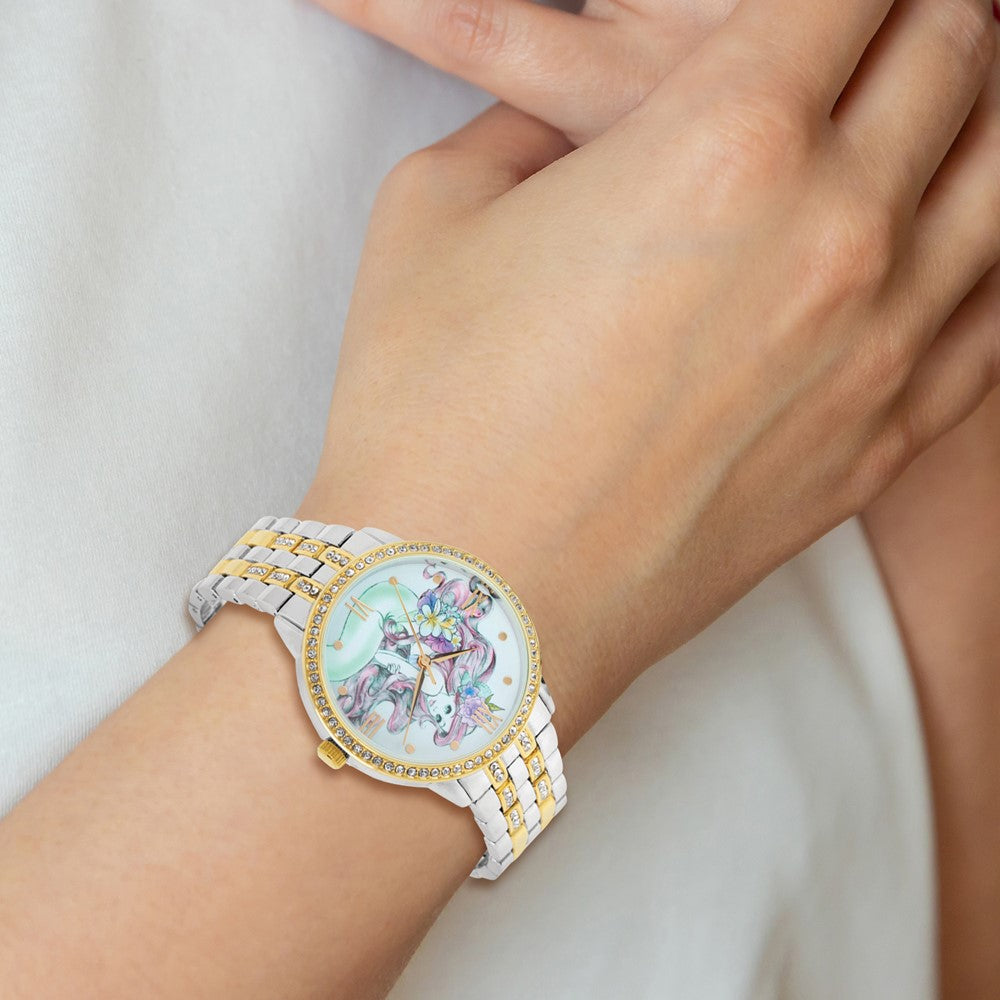Alternate view of the Disney Ladies Ariel Two-tone Metal w/Crystals Watch by The Black Bow Jewelry Co.