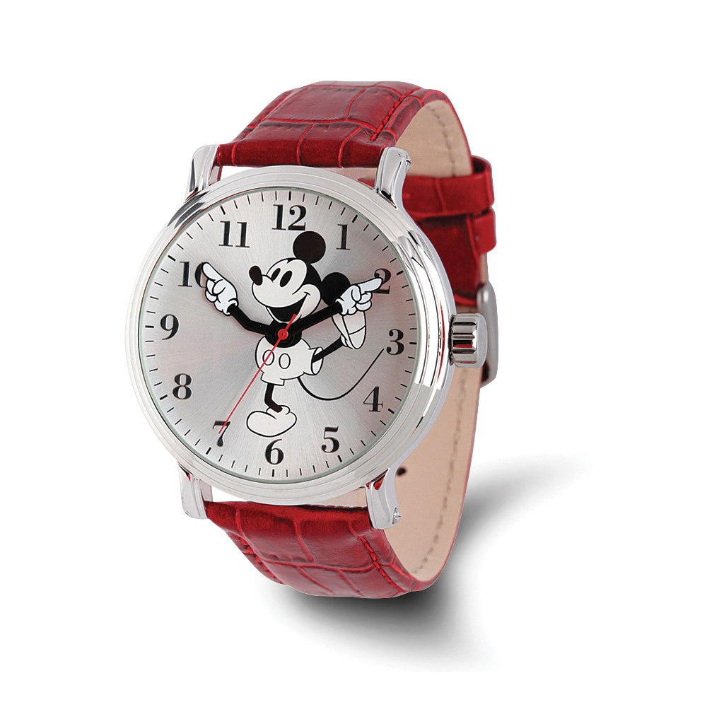 Disney Ladies Size Red Strap Mickey Mouse w/Moving Arms 44mm Watch, Item W9421 by The Black Bow Jewelry Co.