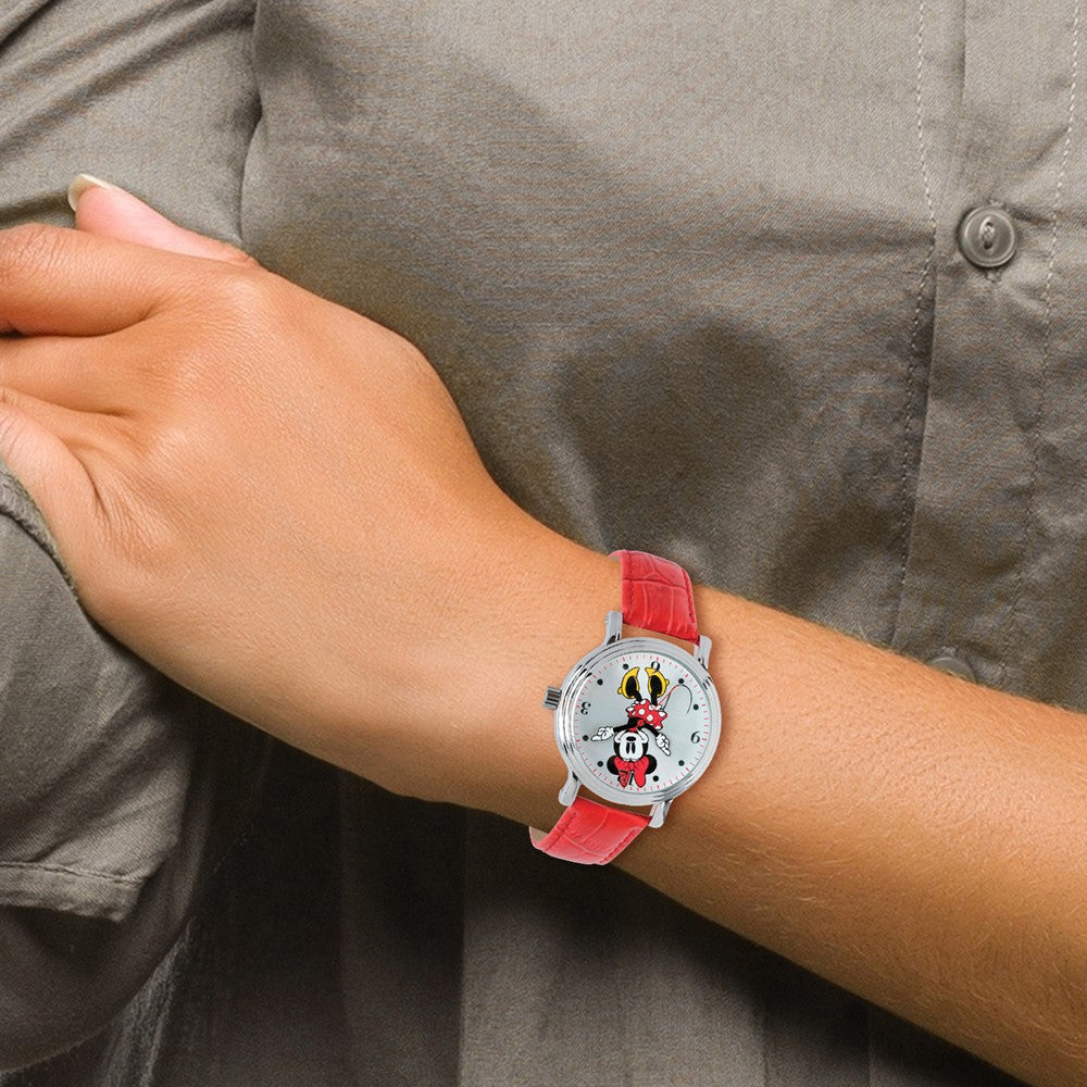 Alternate view of the Disney Ladies Size Red Strap Minnie Mouse w/Moving Arms 38mm Watch by The Black Bow Jewelry Co.
