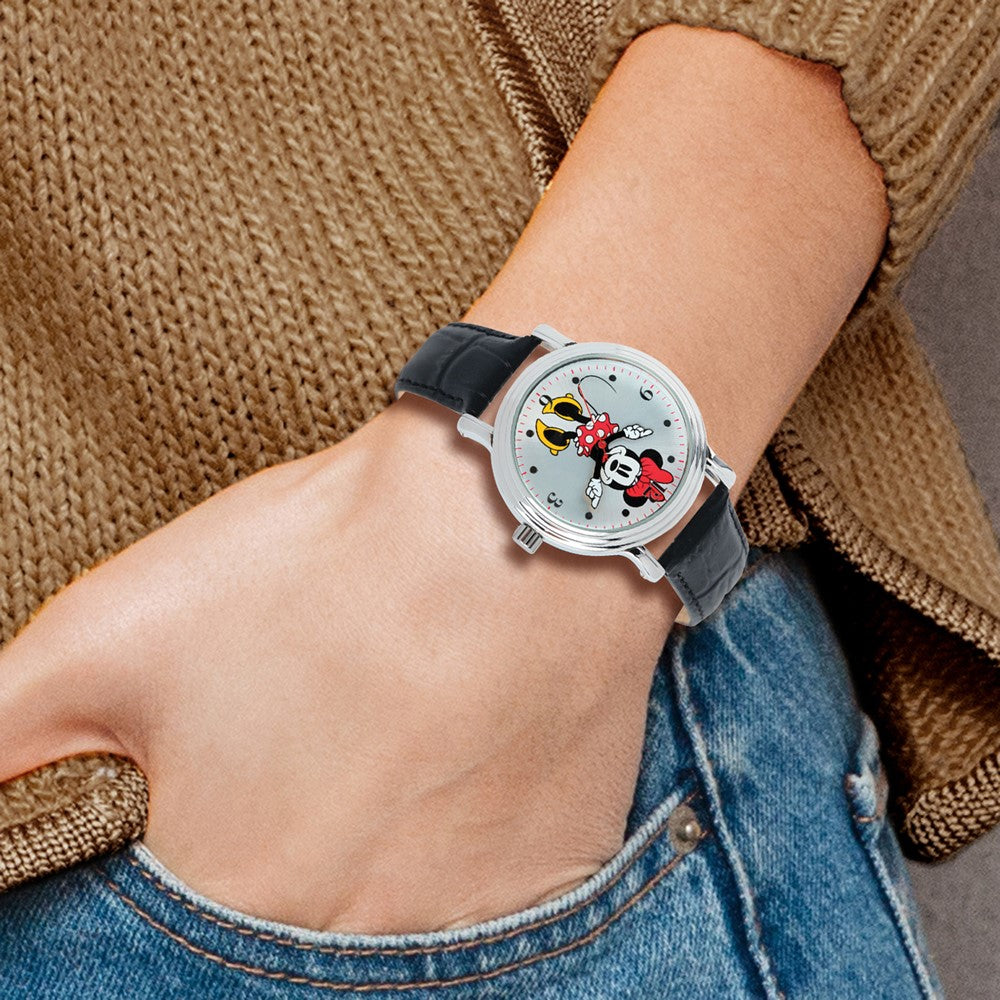 Alternate view of the Disney Ladies Size Black Strap Minnie Mouse Moving Arms 38mm Watch by The Black Bow Jewelry Co.