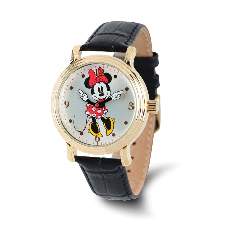 Disney Ladies Size Black Strap Minnie Mouse w/Moving Arms Watch, Item W9428 by The Black Bow Jewelry Co.