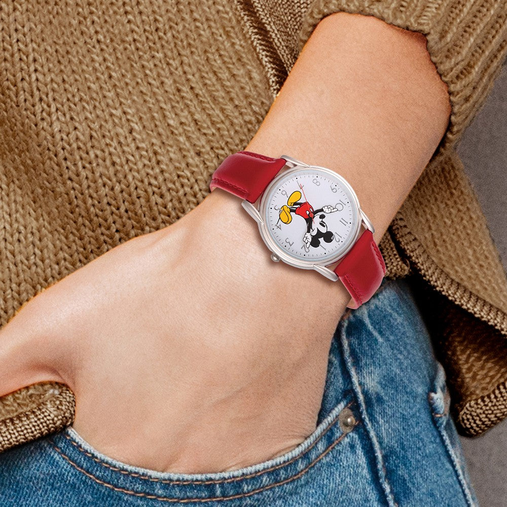 Alternate view of the Disney Ladies Size Red Strap Mickey Mouse w/Moving Arms 35mm Watch by The Black Bow Jewelry Co.