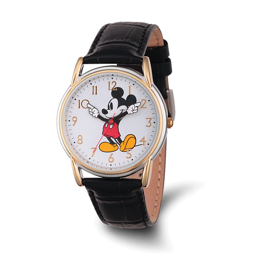 Disney Ladies Size Black Strap Mickey Mouse w/Moving Arms 35mm Watch, Item W9434 by The Black Bow Jewelry Co.