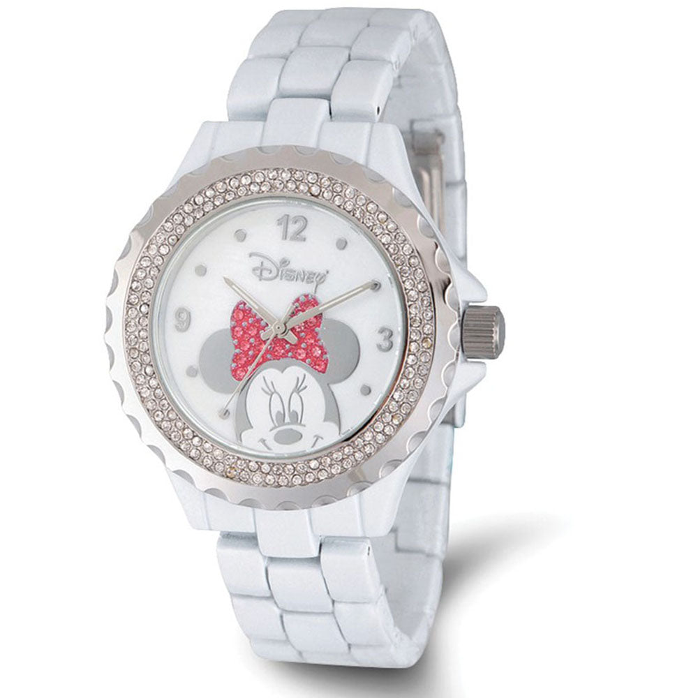 Disney Ladies Size Minnie Mouse Crystal Watch, Item W9438 by The Black Bow Jewelry Co.