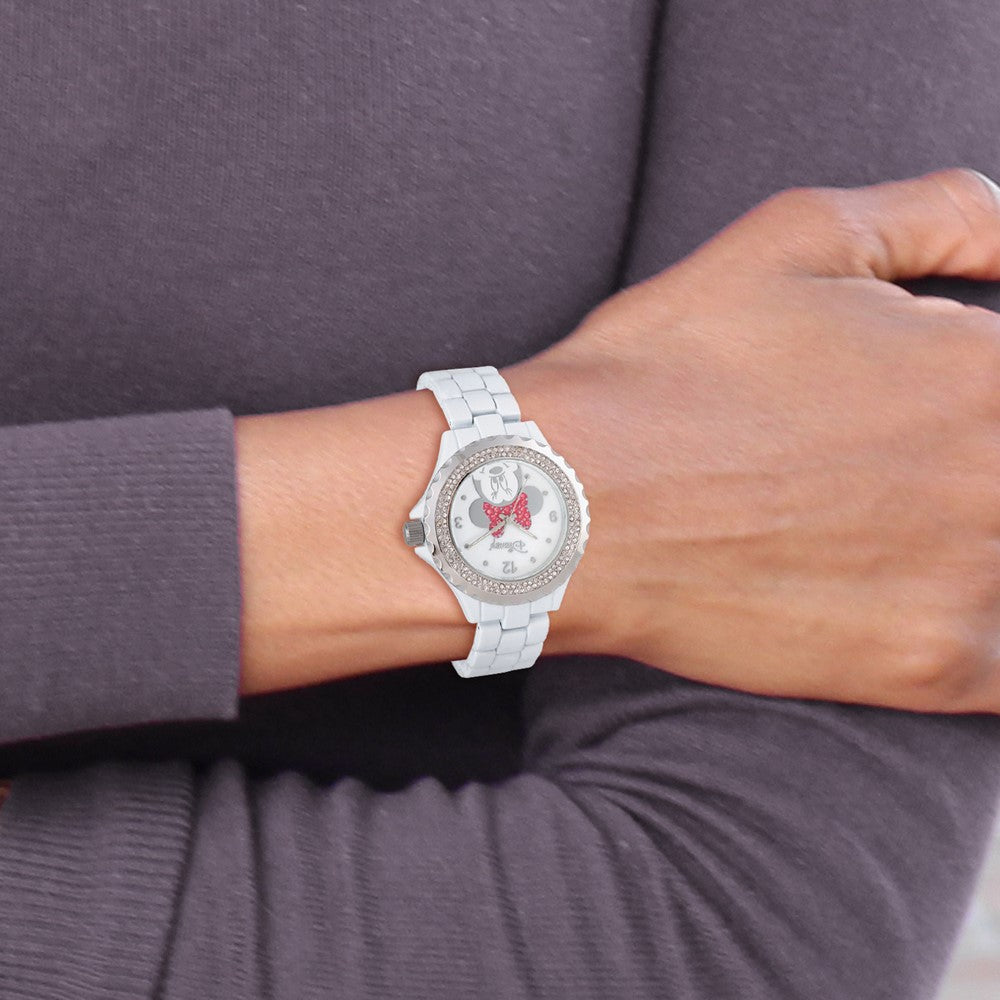 Alternate view of the Disney Ladies Size Minnie Mouse Crystal Watch by The Black Bow Jewelry Co.