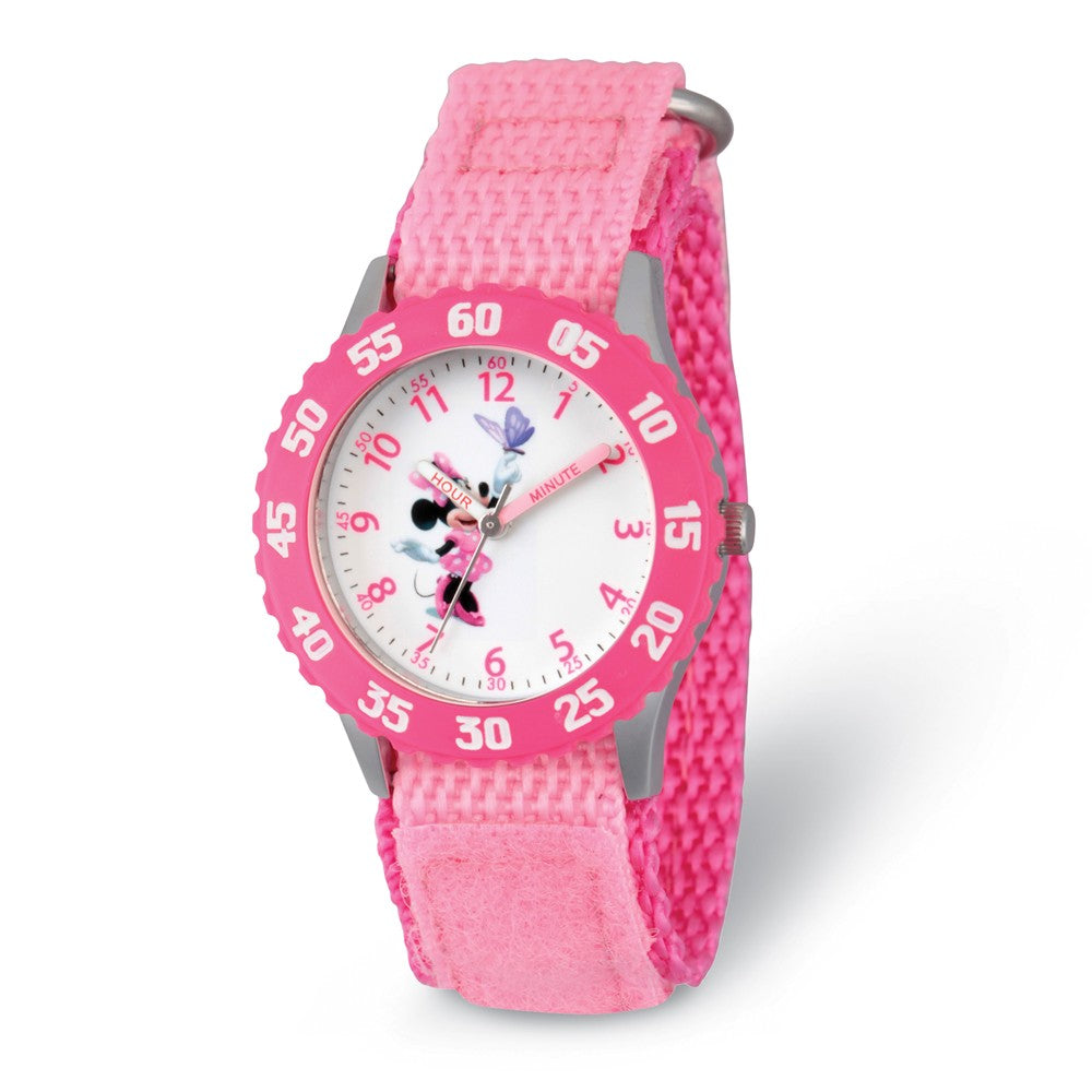 Disney Girls Minnie Mouse Pink Strap Time Teacher Watch, Item W9446 by The Black Bow Jewelry Co.
