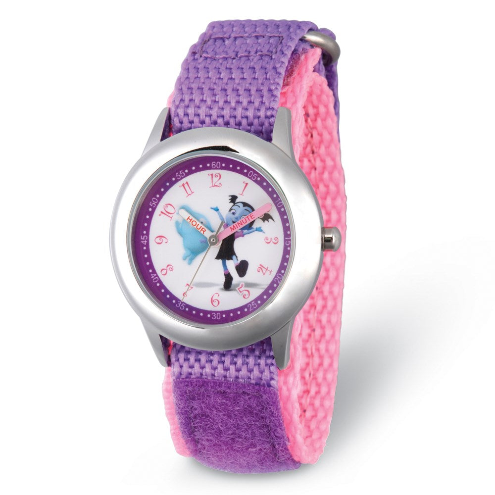 Disney Girls Vampirina &amp; Demi Purple Strap Time Teacher Watch, Item W9460 by The Black Bow Jewelry Co.