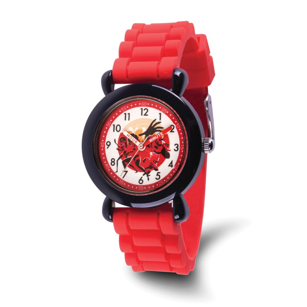 Disney Boys Incredibles 2 Red Band Time Teacher Watch, Item W9463 by The Black Bow Jewelry Co.