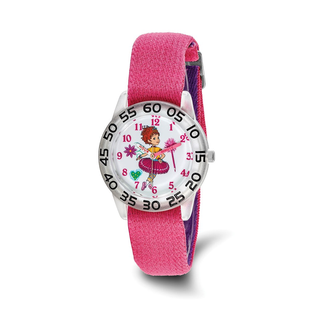 Disney Girls Fancy Nancy Pink Nylon Band Time Teacher Watch, Item W9486 by The Black Bow Jewelry Co.