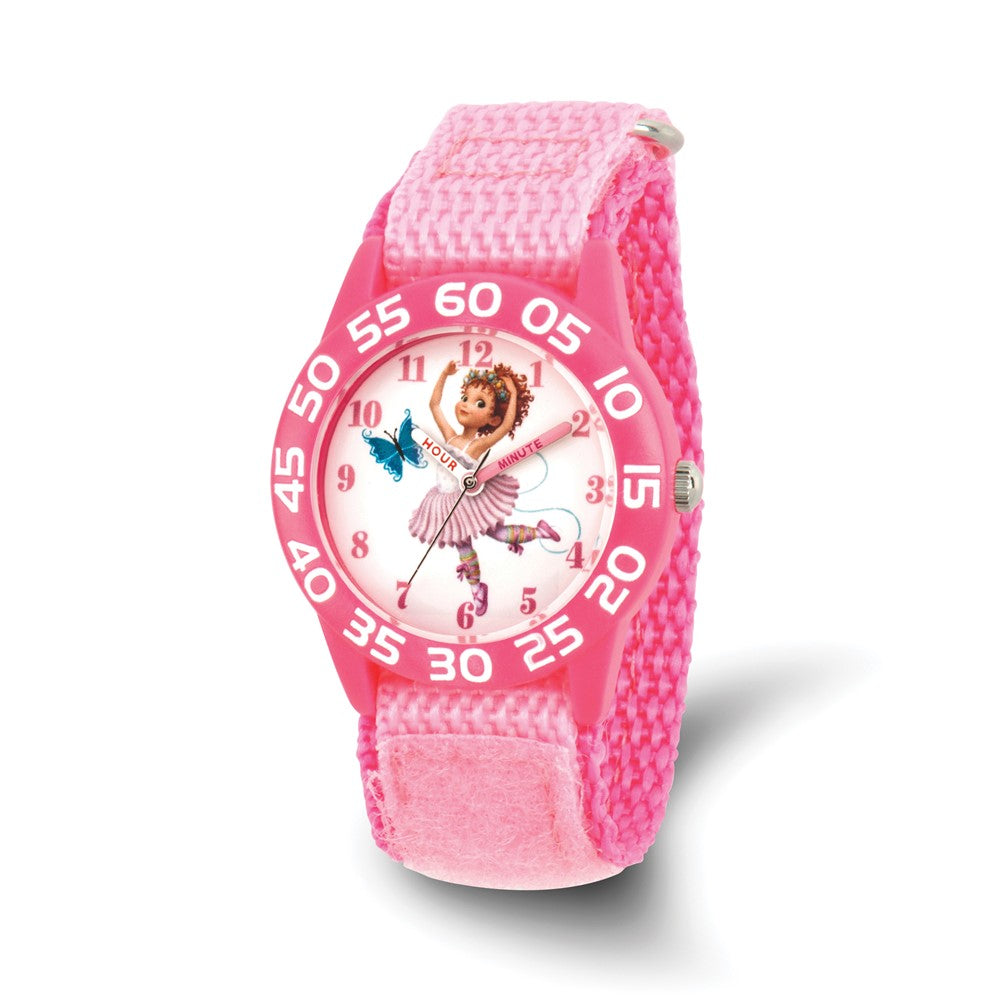 Disney Girls Fancy Nancy Pink Nylon Band Time Teacher Watch, Item W9487 by The Black Bow Jewelry Co.