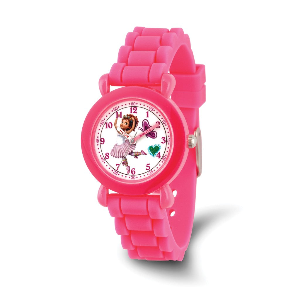 Disney Girls Fancy Nancy Pink Silicone Band Time Teacher Watch, Item W9493 by The Black Bow Jewelry Co.