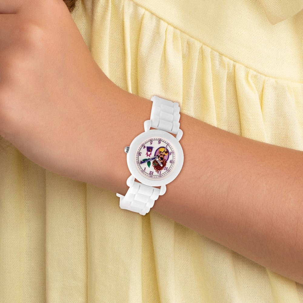 Alternate view of the Disney Girls Fancy Nancy White Silicone Band Time Teacher Watch by The Black Bow Jewelry Co.