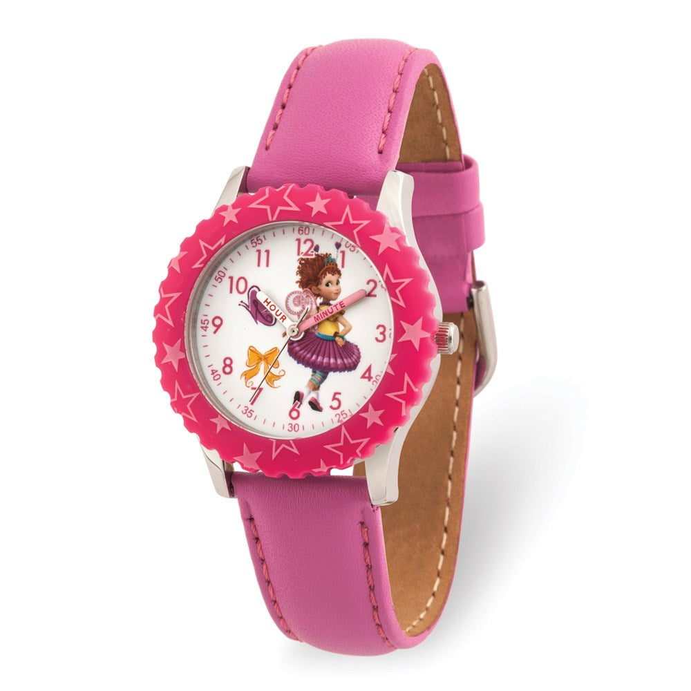Disney Girls Fancy Nancy Pink Leather Band Time Teacher Watch, Item W9497 by The Black Bow Jewelry Co.
