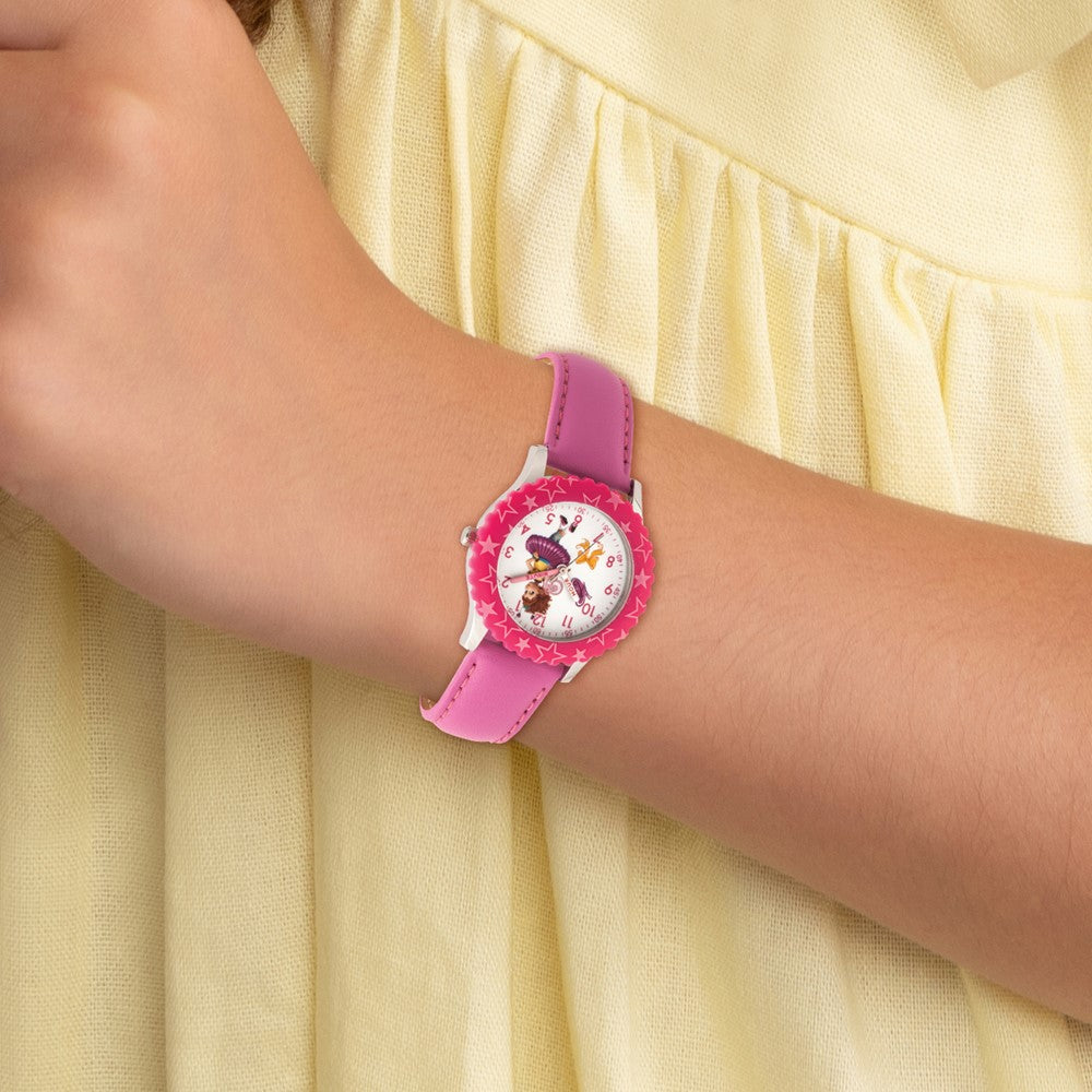 Alternate view of the Disney Girls Fancy Nancy Pink Leather Band Time Teacher Watch by The Black Bow Jewelry Co.